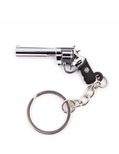 LLAVERO REVOLVER MG357 5CM PLATA