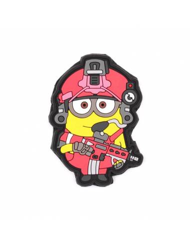 IW PARCHE PVC 3D MINION TACTICO ROSA